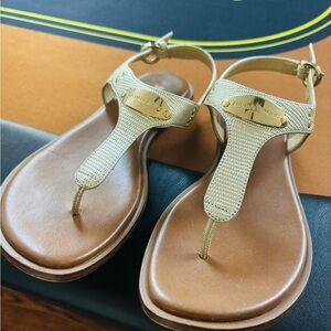 Michael Kors Gold and Tan Women's Sandals